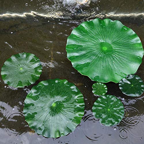 NGXL Los Cojines de Lirio Adornos de 5 Piezas Pastillas de Lirio de Agua Artificial realistas Espuma Flores de Loto Flotante para Piscina Estanque de Agua de la decoración del Acuario,M