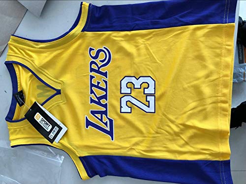 Niños Chico Chicas Hombres Adulto NBA Lebron James #23 LBJ LA Lakers Retro Pantalones cortos y camisetas de baloncesto Basketball Jersey Uniformes Top&Shorts 1 Set (Amarillo (Yellow), 2XL (Niños))