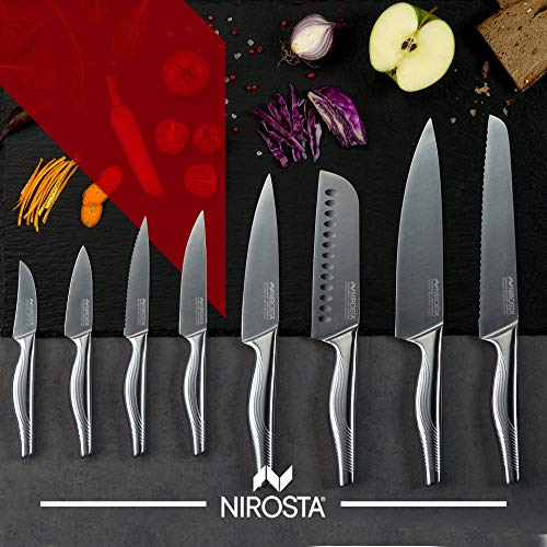 Nirosta Fackelmann Swing Universal, Cocina de Acero Inoxidable, Hoja Extremadamente Afilada, Mango ergonómico y Antideslizante, Enterizo, Cortar, 1ud, Plateado, Cuchillos Multiusos 12/23cm