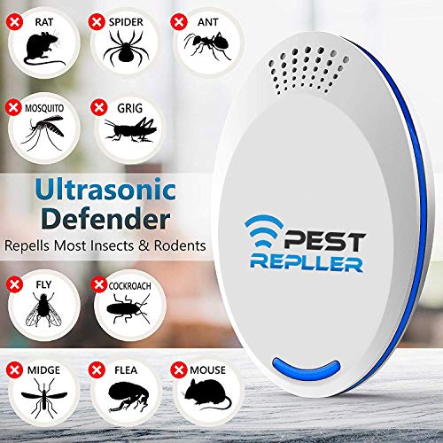 Nitoer Ultrasónico Antimosquitos,Repelente Ultrasónico de Plagas,Trampas para Ratones Repelente Ratones Mata cucarachas, Eléctrico Extra Fuerte para Interiores Insectos,Roedores,no Tóxico (2 Pack)