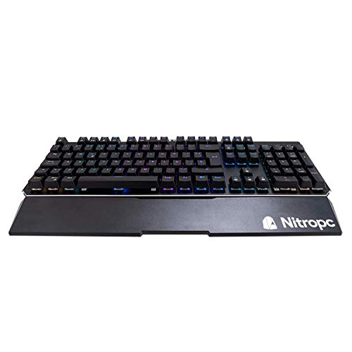 Nitropc NK10 Teclado Gaming Mecánico, Teclas Retroiluminadas, Optomecánico, Personalizable, Resistente a salpicaduras de agua y polvo, Disposición QWERTY Español, Aluminio