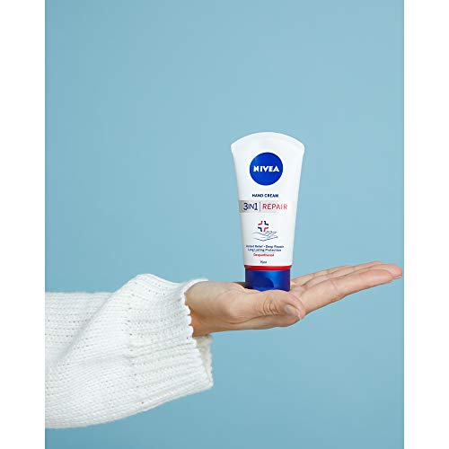 NIVEA Crema de Manos Reparadora (1 x 100 ml), crema calmante para manos agrietadas y muy secas, crema hidratante para conseguir unas manos suaves