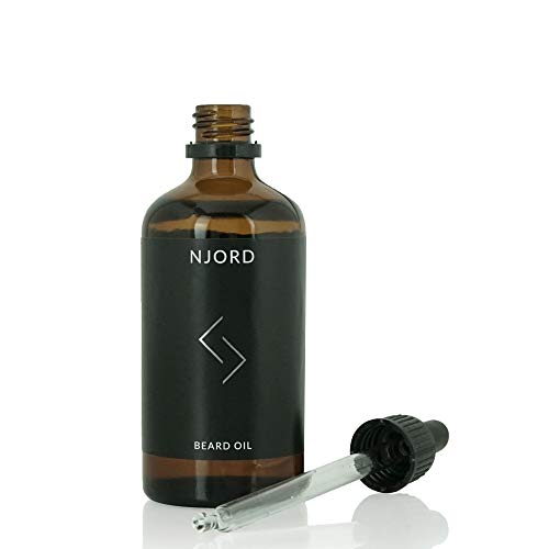 NJORD Beard Oil, Aceite Barba Hombre con Vitamina E, Aceite de Coco y Aceite de Macadamia; Estimula el Crecimiento Barba y aporta Suavidad a la Barba y Piel, 100 ml