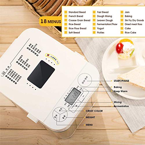 NLYWB Máquina de Pan programable, dispensador de nueces de Frutas, fermentación a Temperatura Constante, horneado en 3D, Adecuada para restaurantes Familiares, etc, tamaño 11 x 8,3 x 10,6 Pulgadas