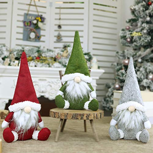 NOENNULL Decoración navideña sin Rostro, figurillas Decorativas navideñas Figuras Sentado Papá Noel Tema parado Ángel navideño decoración estatuilla Sombrero de Invierno Bufanda