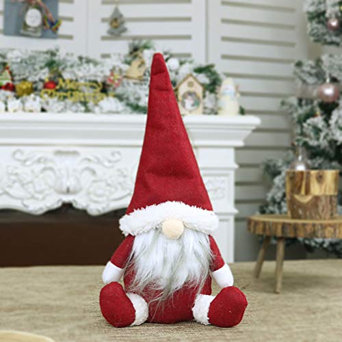 NOENNULL Decoración navideña sin Rostro, figurillas Decorativas navideñas Figuras Sentado Papá Noel Tema parado Ángel navideño decoración estatuilla Sombrero de Invierno Bufanda