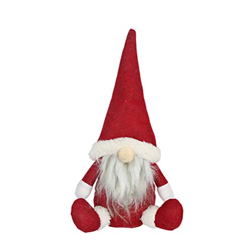 NOENNULL Decoración navideña sin Rostro, figurillas Decorativas navideñas Figuras Sentado Papá Noel Tema parado Ángel navideño decoración estatuilla Sombrero de Invierno Bufanda