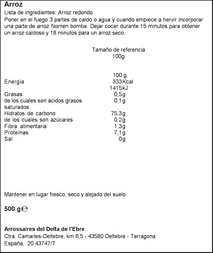 Nomen Arroz Bomba Tela, 500 g (20002150)