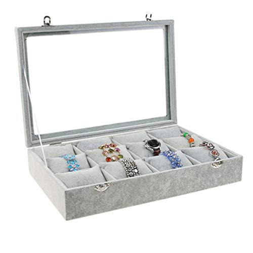 non-brand Caja de Almacenamiento Joyería Vitrina de Joyas Herramienta de Laboratorio Equipo Trabajo - Gris