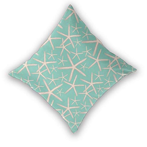 nonebrand - Juego de 2 fundas de almohada para sofá, dormitorio, coche, diseño de estrella de mar náutica y océano náutico, color verde menta