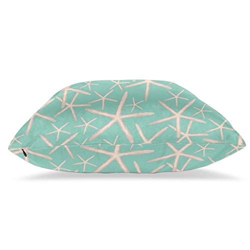 nonebrand - Juego de 2 fundas de almohada para sofá, dormitorio, coche, diseño de estrella de mar náutica y océano náutico, color verde menta