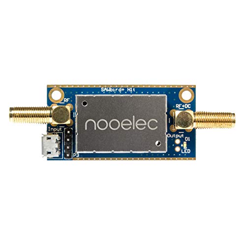 NooElec SAWbird+ H1 Barebones: Módulo de Filtro Saw Premium y Amplificador en Cascada de Ruido Ultra Bajo (LNA) para Aplicaciones de Línea de Hidrógeno (21cm). Frecuencia Central de 1420MHz