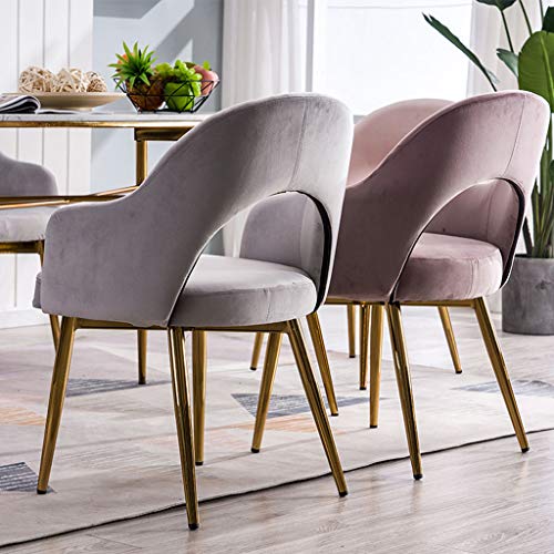 Nordic Dining Chair Iron Art Silla para Sala de Estar Sillón de Terciopelo Silla de Vestir tapizada más Gruesa Cafetera Taburete Carga máxima 150 KG