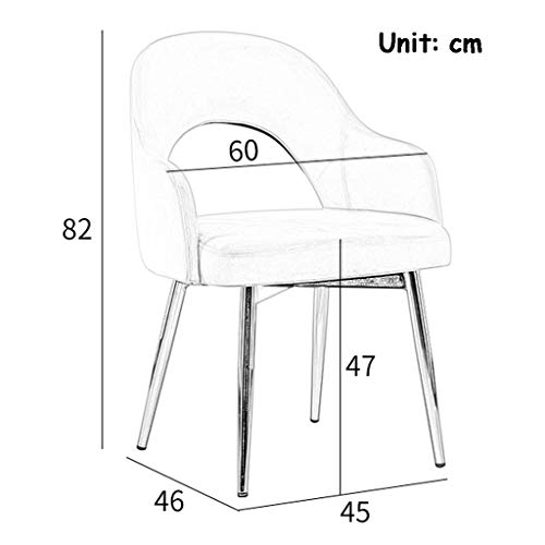 Nordic Dining Chair Iron Art Silla para Sala de Estar Sillón de Terciopelo Silla de Vestir tapizada más Gruesa Cafetera Taburete Carga máxima 150 KG