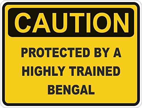 Norma Lily Señal de Advertencia de Gato Protegido por Bengal, Letrero de Aluminio DE 12 x 18 cm