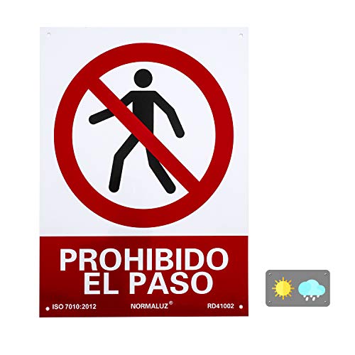 Normaluz RD41002 - Señal Prohibido El Paso Carteles PVC 0,7mm 30x40 cm