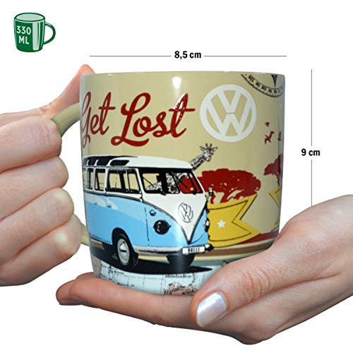 Nostalgic-Art VW Bulli-Let's Get Lost Taza, cerámica, carbón, 8.5 x 13 x 9 cm