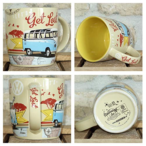 Nostalgic-Art VW Bulli-Let's Get Lost Taza, cerámica, carbón, 8.5 x 13 x 9 cm