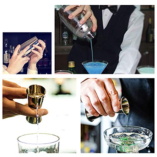 Novhome Juego de Coctelera 750ml Profesional 12 Piezas para Barman Kit de Herramientas de Barra de Acero Inoxidable con Soporte de Bambú para Bar Hogar Mezclar Bebidas