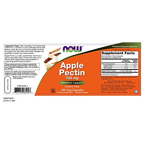 Now Foods Apple Pectin, 700mg - 120 Cápsulas