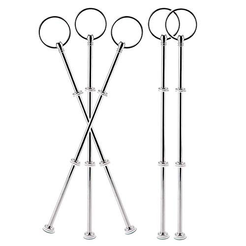 Nsiwem 5 Set Plata Accesorios de Soporte para Pastel Kits Cake Plate Fittings Barras de Soporte para Placas de Pastel Metal Barra Expositor para Tartas(Redonda)