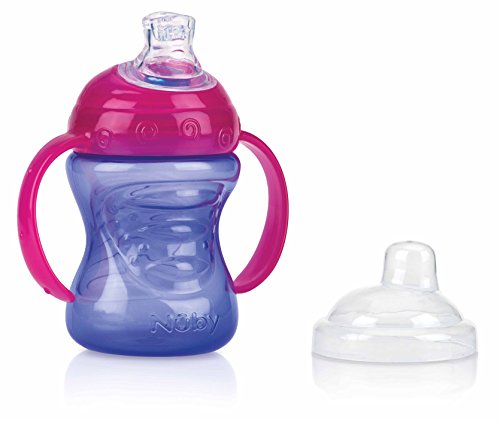 Nuby ID10052 - Taza con asas, con boquilla de silicona y tapa protectora, 295 ml