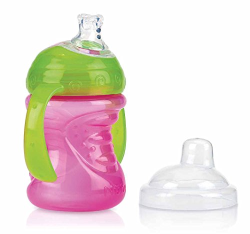 Nuby ID10052 - Taza con asas, con boquilla de silicona y tapa protectora, 295 ml