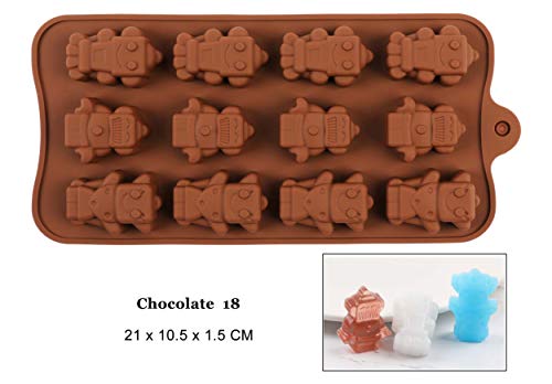 Nuevo Diy 3d Molde de silicona Modelo de robot de chocolate Molde Bandeja de galletas Molde de pastel Candy Samll Pequeños moldes de caramelo Venta caliente chocolate18