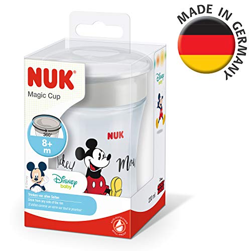 NUK Disney Magic Cup vaso antiderrame bebé, borde antiderrame de 360 ​​°, 8+ meses, sin-BPA, 230 ml, Mickey Mouse, 1 cuenta