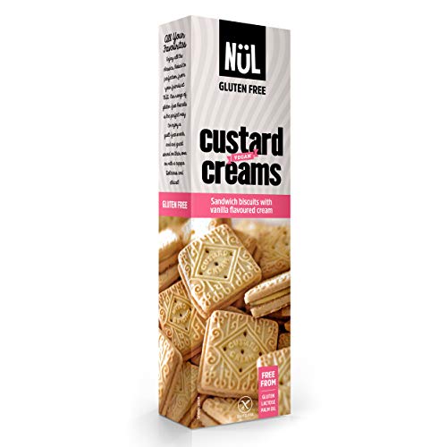 NÜL - Galletas sin gluten de custard cream con aroma de vainilla, 12 x 110 g