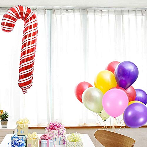 Nuluxi Caramelo de Navidad Decoración de Globo Navidad Globo de Pancartas Decoración Set Navidad Globo Papel de Aluminio Decoración Navideña Utilizar para el Hogar en Interiores y Exteriores-10 Piezas