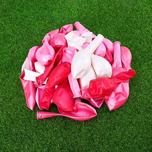 NUOLUX 3,2 g 50pcs látex Globos Globos perla para boda cumpleaños globos fiesta Toy (blanco rosa luz rosa ciruela)