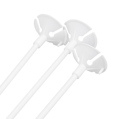 NUOLUX Soportes para Globos Palos de Globo con Tazas 200pcs (Blanco)