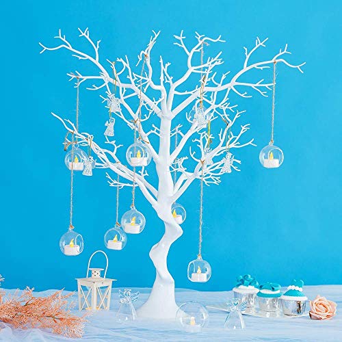 Nuptio Árbol Blanco Artificial de 76cm de Altura Centros de Mesa de Boda para Mesas para Banquetes de Boda Fiesta de Cumpleaños Evento Decoraciones de Mesa (1 Pieza)