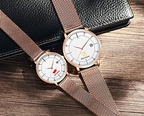 N·XHXL Relojes De Los Pares 2Pcs para Mujeres De Los Hombres, Su Pareja O Hers Cuarzo Relojes De Pulsera Impermeable con Ventana Fecha, Romántico Flecha De Cupido, Regalos San Valentín,B