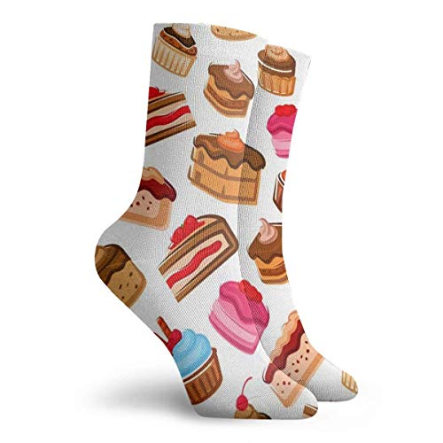 NZ Unisex Socks,Cupcakes, Cakes And Muffins,Printed Soft Socks All-seasons Crew Socks Short Socks,Length(30cm)