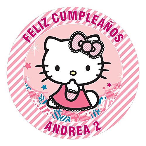 OBLEA de Papel de azúcar Personalizada, 19 cm, diseño de Hello Kitty