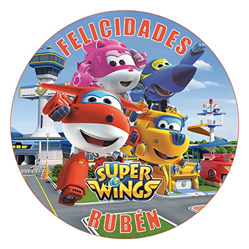 OBLEA de Papel de azúcar Personalizada, 19 cm, diseño de Super Wings