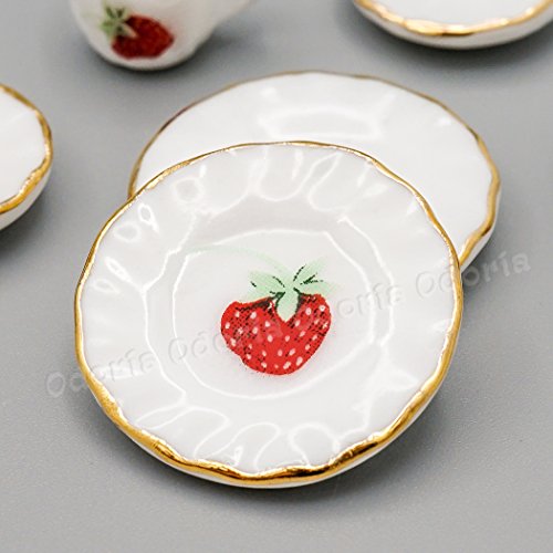 Odoria 1/12 Miniatura 15PZ Conjunto de Tazas de Té Porcelana Cocina Accesorio para Casa de Muñecas