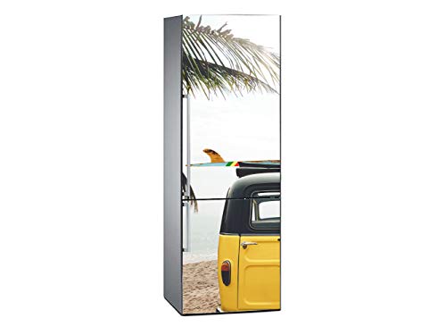 Oedim Vinilo para Frigorífico Furgoneta en Playa Tropical 200x60cm | Adhesivo Resistente y Económico | Pegatina Adhesiva Decorativa de Diseño Elegante