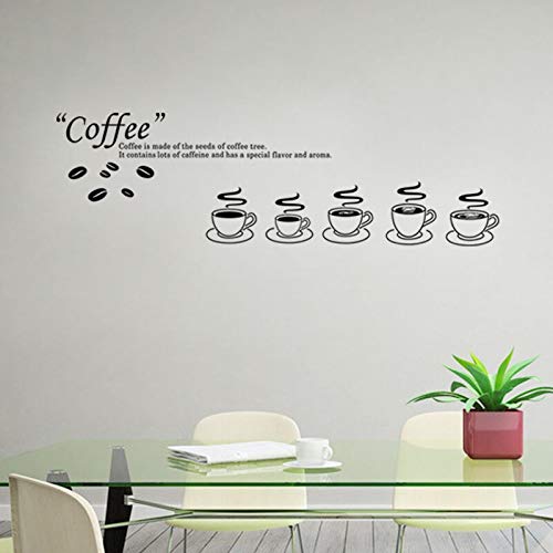 Oferta caliente presupuesto cocina restaurante decoración del hogar taza de café icono etiqueta de la pared pegatina extraíble vinilo