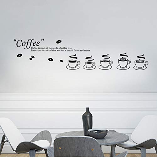 Oferta caliente presupuesto cocina restaurante decoración del hogar taza de café icono etiqueta de la pared pegatina extraíble vinilo