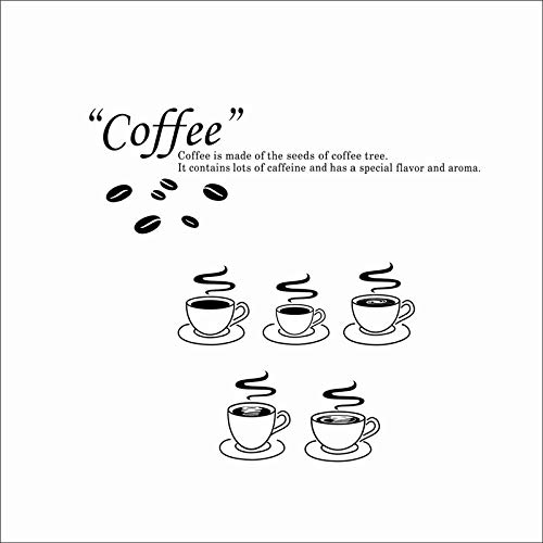 Oferta caliente presupuesto cocina restaurante decoración del hogar taza de café icono etiqueta de la pared pegatina extraíble vinilo