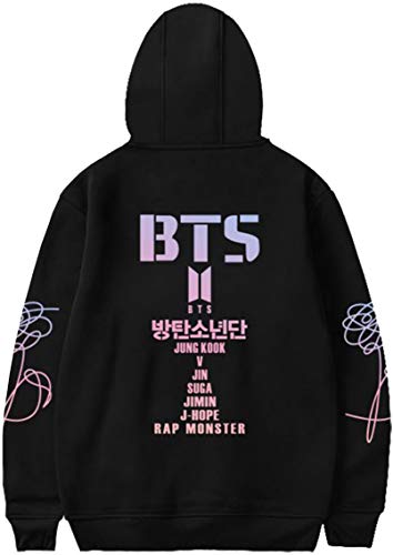 OLIPHEE Sudaderas con Capucha Estampado de Firmar de BTS Estilo Coreano para Mujer 5420hei-L