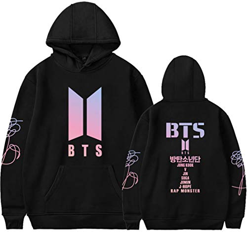 OLIPHEE Sudaderas con Capucha Estampado de Firmar de BTS Estilo Coreano para Mujer 5420hei-L