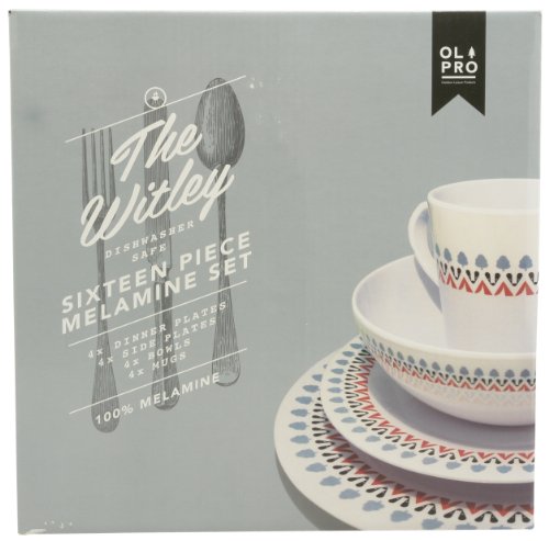 Olpro  witley Melamine (Pack de 16) Negro