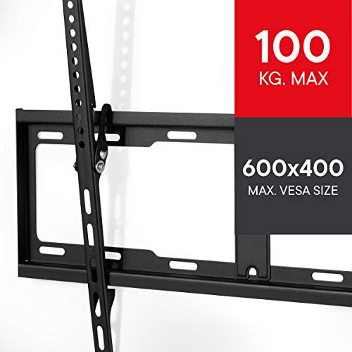 One For All WM4621, Soporte de pared para TV de 32 a 84” Inclinable 15° Peso máx. 100kg, Para todo tipo de TVs LED, LCD, Plasma, negro