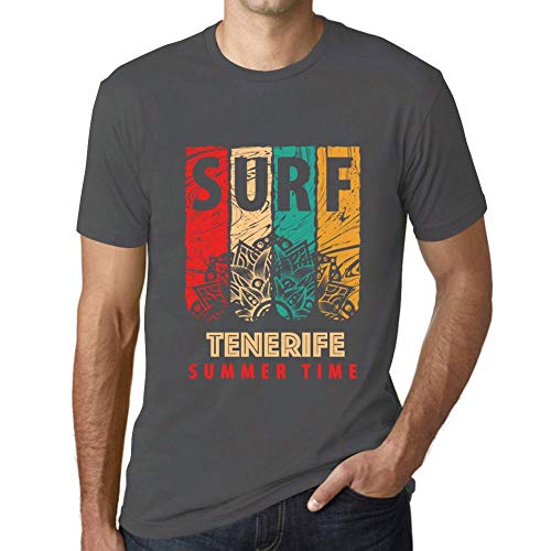 One in the City Hombre Camiseta Vintage T-Shirt Gráfico Surf Summer Time Tenerife Ratón Gris