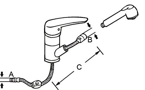 ONECE Manguera de Repuesto para Grifo de Cocina Extraíble 1.5M Grifería Extraible Tubo