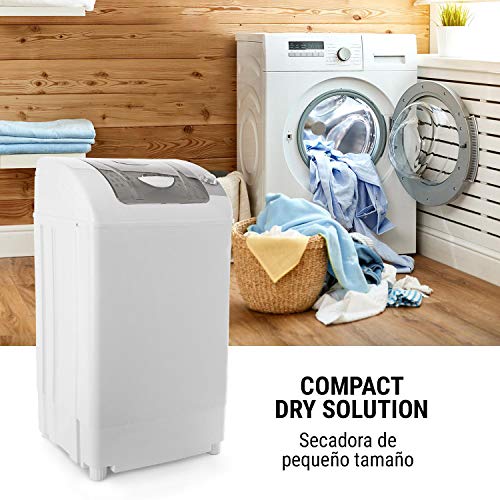 Oneconcept Top Spin White Edition - Centrifugadora Mini, Capacidad de 3,8 kg, 60 W, Temporizador de 0 a 5 Minutos, Motor de Cobre, Diseño Compacto, Compartimento para Cable, Blanco